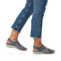 Women Remonte Filippa 2 Velcro Strap Sandal - Blue Combination