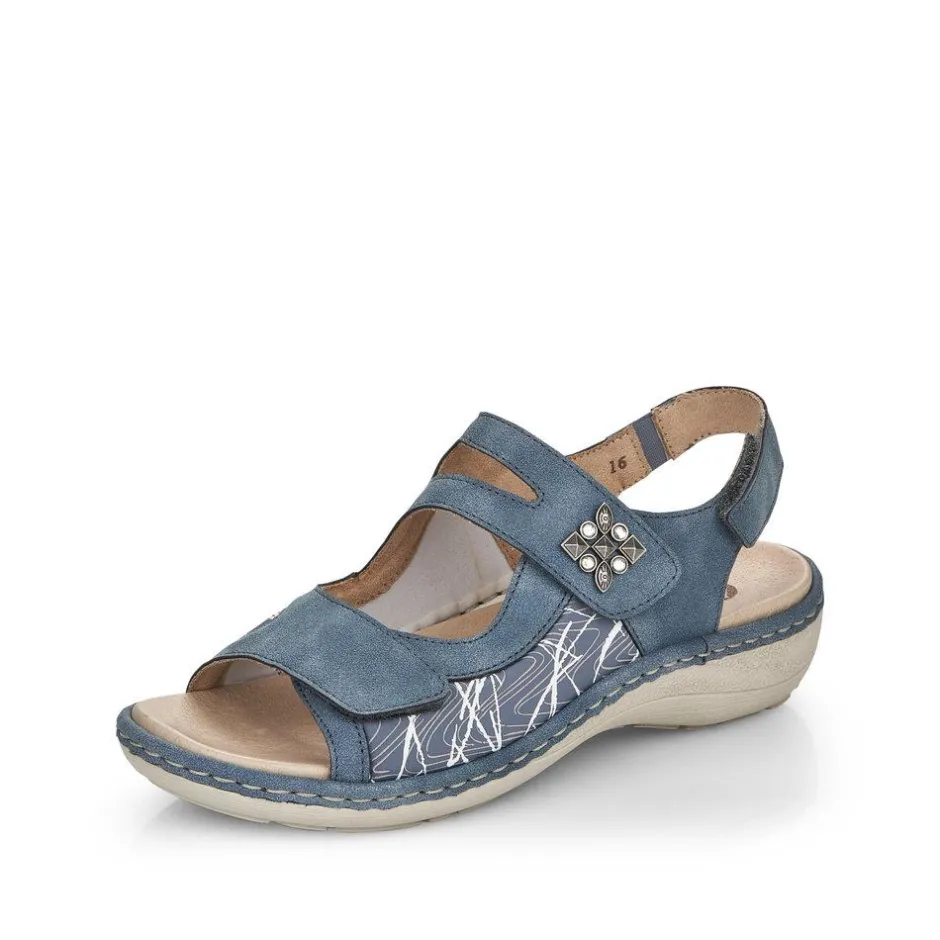 Women Remonte Filippa 2 Velcro Strap Sandal - Blue Combination