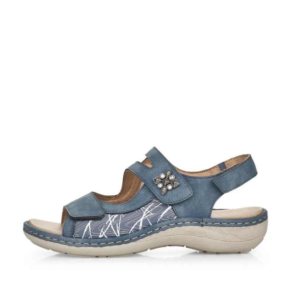 Women Remonte Filippa 2 Velcro Strap Sandal - Blue Combination