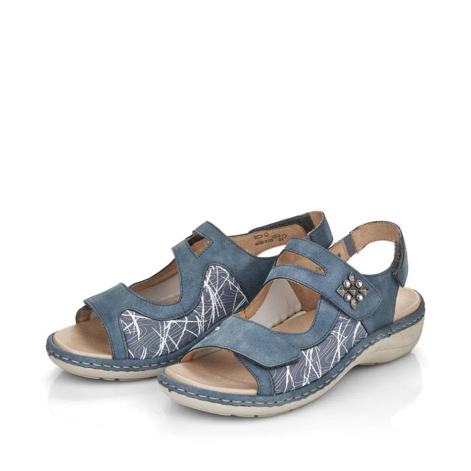 Women Remonte Filippa 2 Velcro Strap Sandal - Blue Combination