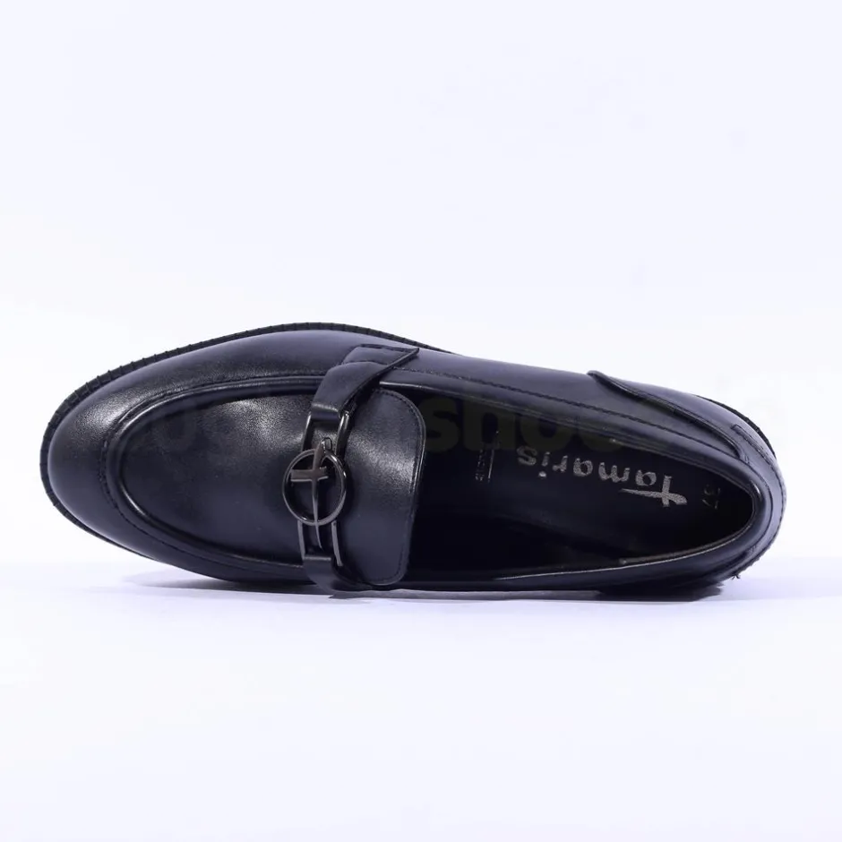 Women Tamaris Fjella Classic Slip On Loafer - Black Matte