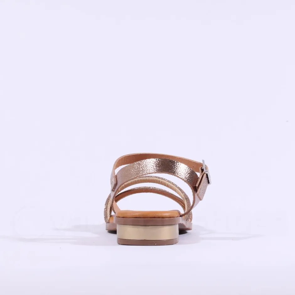 Women Oh My Sandals Flat Glitter Strap Sandal - Bronze Gold