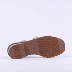 Women Oh My Sandals Flat Glitter Strap Sandal - Silver Sparkle
