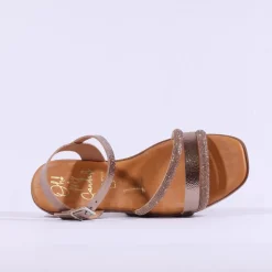 Women Oh My Sandals Flat Glitter Strap Sandal - Bronze Gold