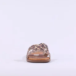 Women Oh My Sandals Flat Mule Slider - Leopard Print