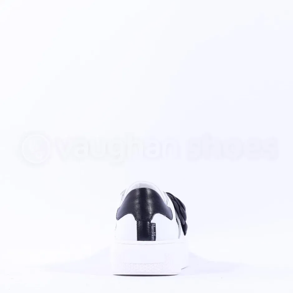 Women Marco Moreo Flower Brooch Low Trainer - White Black