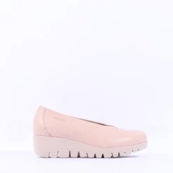 Women Wonders Fly Classic Slip On Wedge - Nude Leather