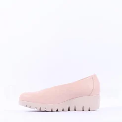 Women Wonders Fly Classic Slip On Wedge - Nude Leather
