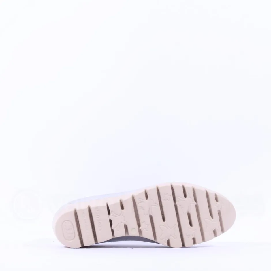 Women Wonders Fly Classic Slip On Wedge - Silver Leather