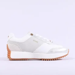 Women Tommy Bowe Ladies Forsyth Waffle Trainer - White Silver