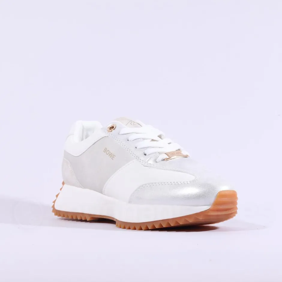 Women Tommy Bowe Ladies Forsyth Waffle Trainer - White Silver