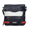 Rieker Front Zip Link Detail Crossbody - Navywhite