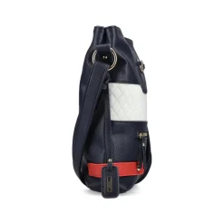 Rieker Front Zip Link Detail Crossbody - Navywhite