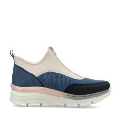 Women Rieker Front Zip Mesh Trainer - Blue Combination