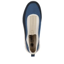 Women Rieker Front Zip Mesh Trainer - Blue Combination