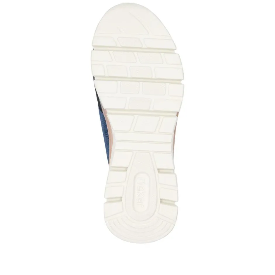 Women Rieker Front Zip Mesh Trainer - Blue Combination