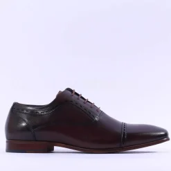Tommy Bowe Galthie Toe Cap Oxford Shoe - Chestnut Leather