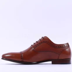 Tommy Bowe Galthie Toe Cap Oxford Shoe - Tan Leather
