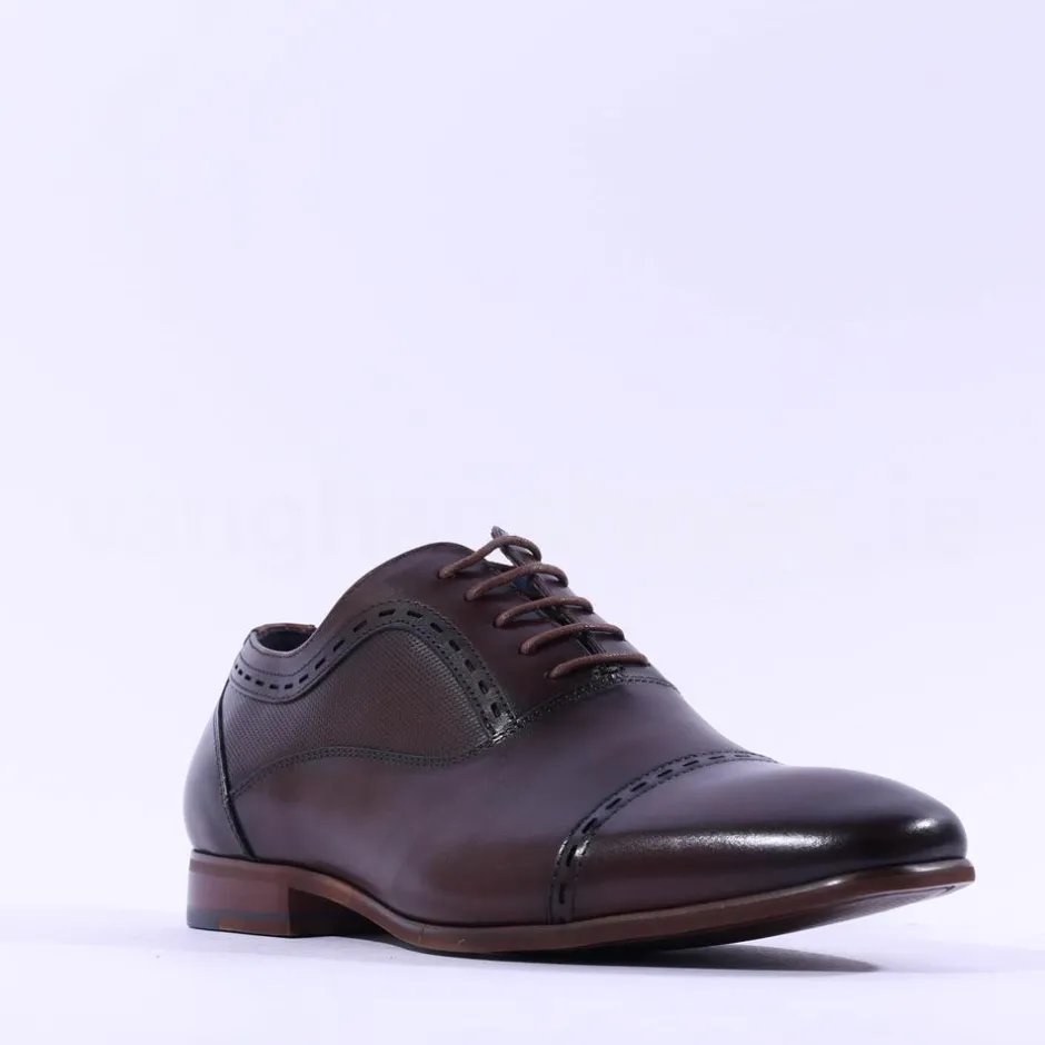 Tommy Bowe Galthie Toe Cap Oxford Shoe - Chestnut Leather