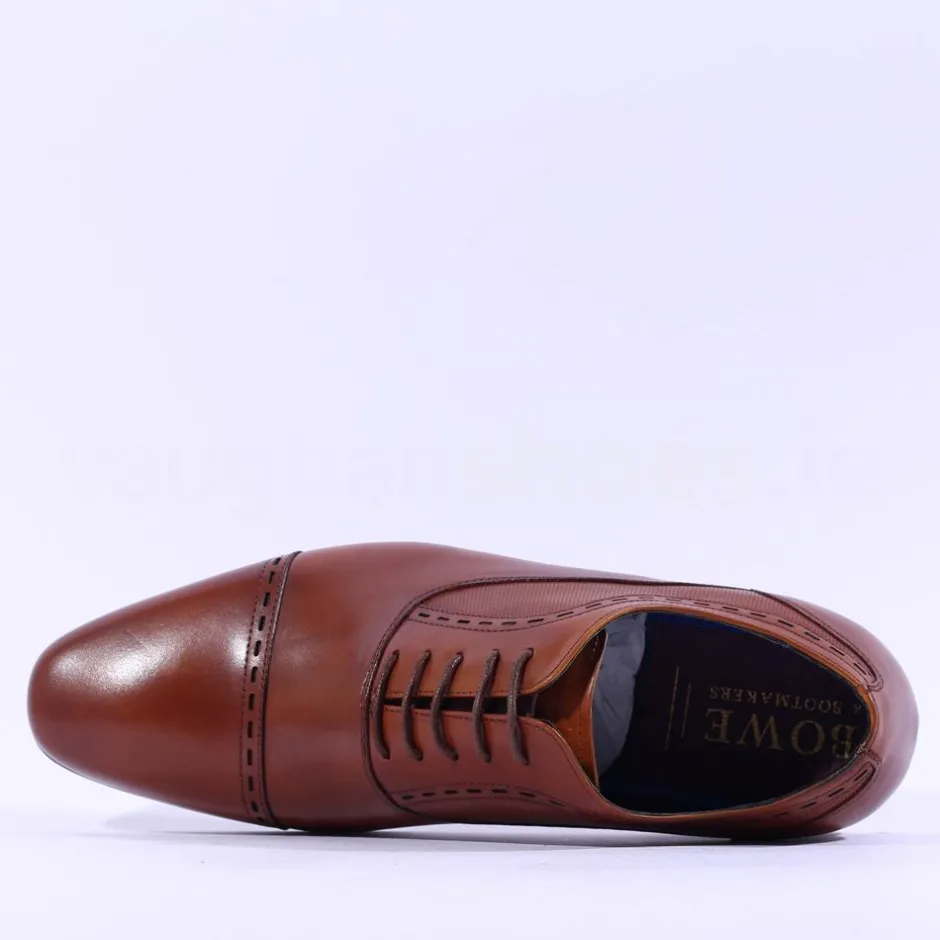 Tommy Bowe Galthie Toe Cap Oxford Shoe - Tan Leather