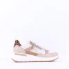 Women Ara Garda Side Zip Wedge Trainer - Beige Leopard Combi
