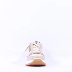 Women Ara Garda Side Zip Wedge Trainer - Beige Leopard Combi