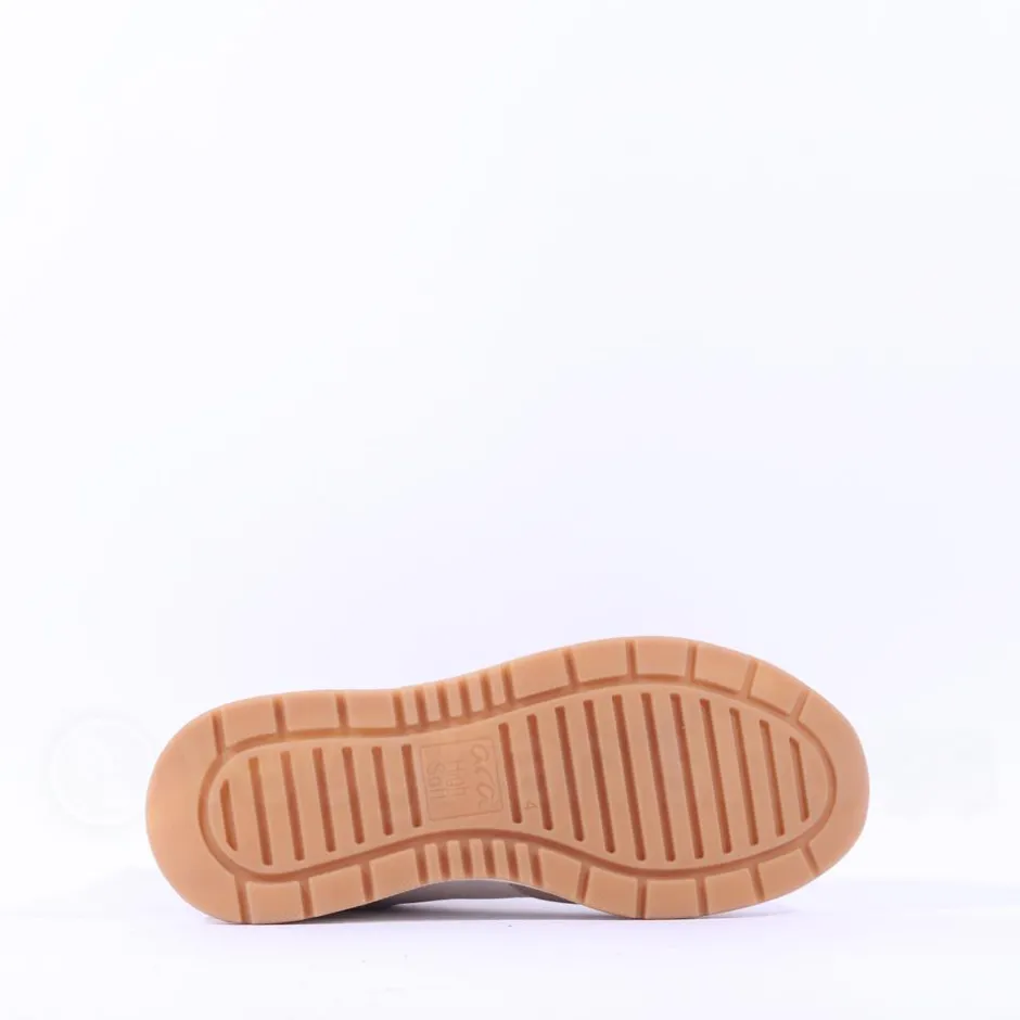 Women Ara Garda Side Zip Wedge Trainer - Beige Leopard Combi