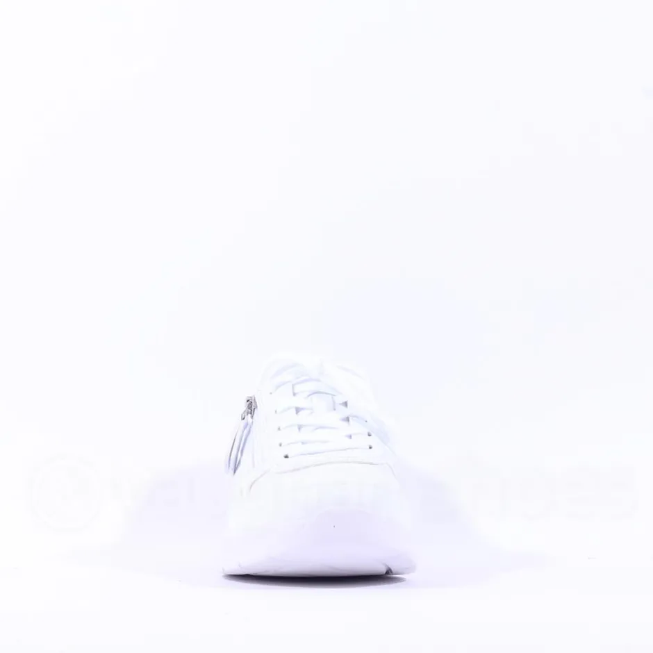 Women Gabor Garten Rolling Soft Zip Trainer - White Silver