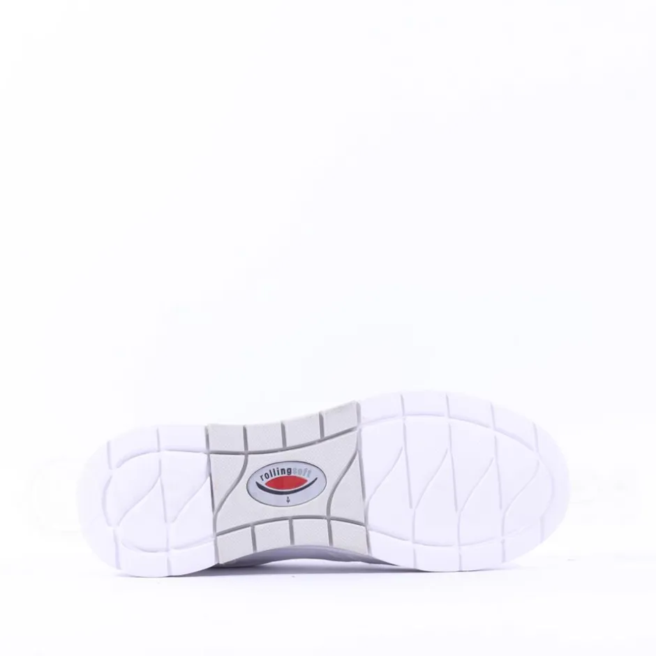 Women Gabor Garten Rolling Soft Zip Trainer - White Silver