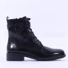 Women Regarde Le Ciel Gem Buckle Boot - Black Leather