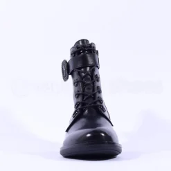Women Regarde Le Ciel Gem Buckle Boot - Black Leather