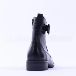 Women Regarde Le Ciel Gem Buckle Boot - Black Leather