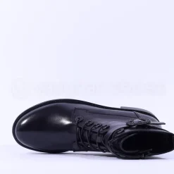 Women Regarde Le Ciel Gem Buckle Boot - Black Leather