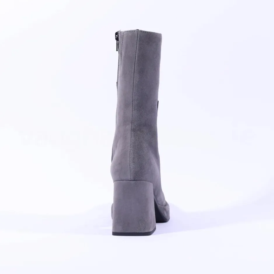 Women Marco Moreo Geneva Block Heel Mid Boot - Grey Suede