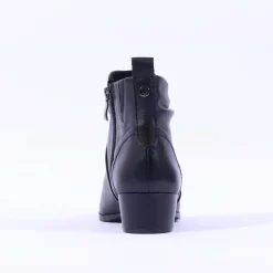 Women Caprice Gerda Folded Wide Fit Ankle Boot - Black Soft Leather