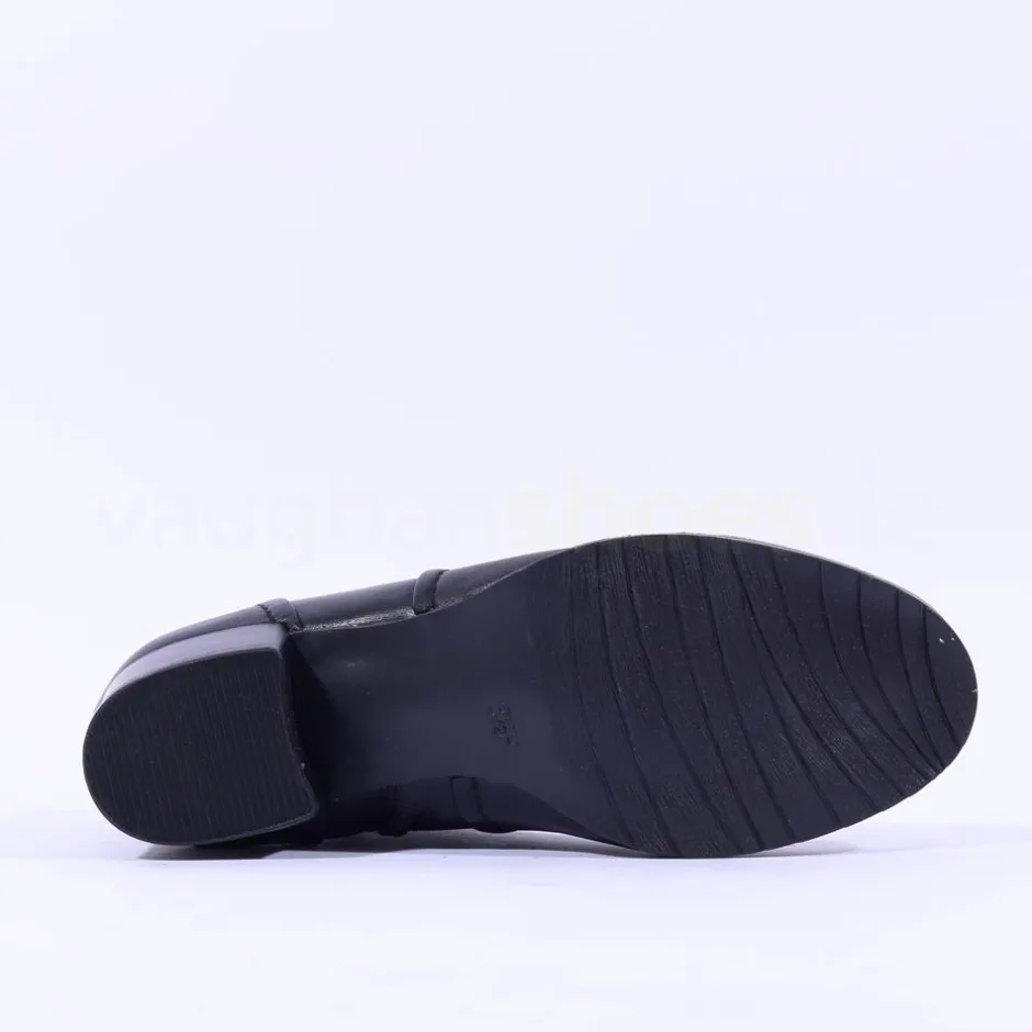 Women Caprice Gerda Folded Wide Fit Ankle Boot - Black Soft Leather