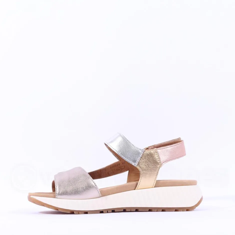 Women Gabor Gifted Sporty Velcro Multi Sandal - Gold Metallic