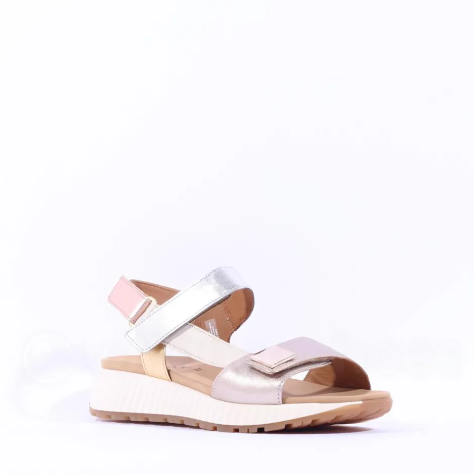 Women Gabor Gifted Sporty Velcro Multi Sandal - Gold Metallic