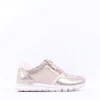 Women Caprice Ginga Side Zip Sparkle Trainer - Gold Metallic