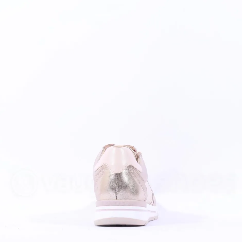 Women Caprice Ginga Side Zip Sparkle Trainer - Gold Metallic