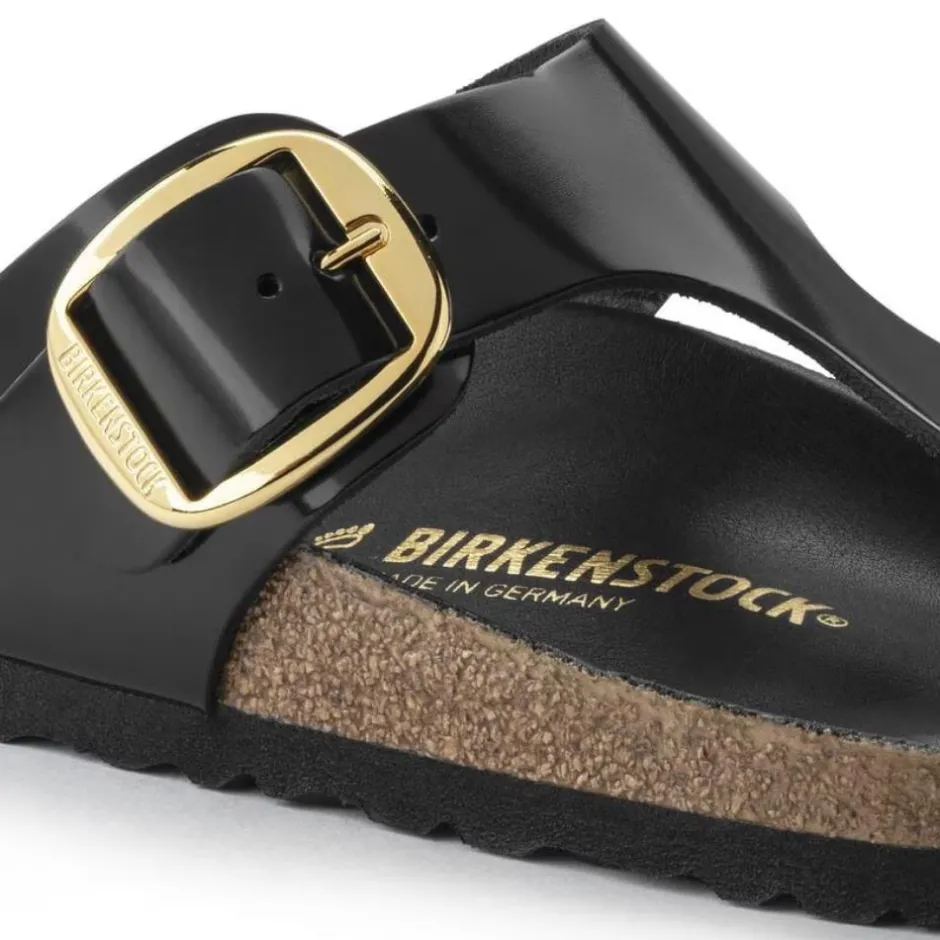 Women Birkenstock Gizeh Big Buckle - Black Patent