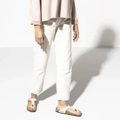 Women Birkenstock Gizeh Birko-Flor - Graceful Pearl White