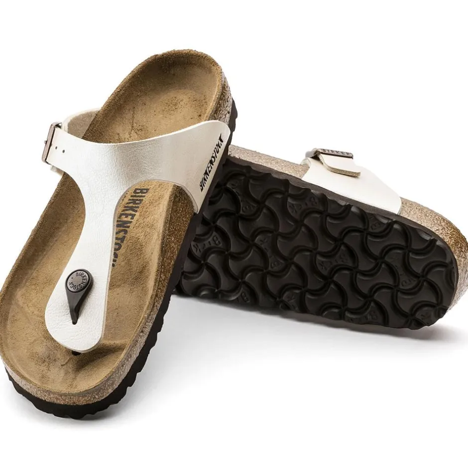Women Birkenstock Gizeh Birko-Flor - Graceful Pearl White