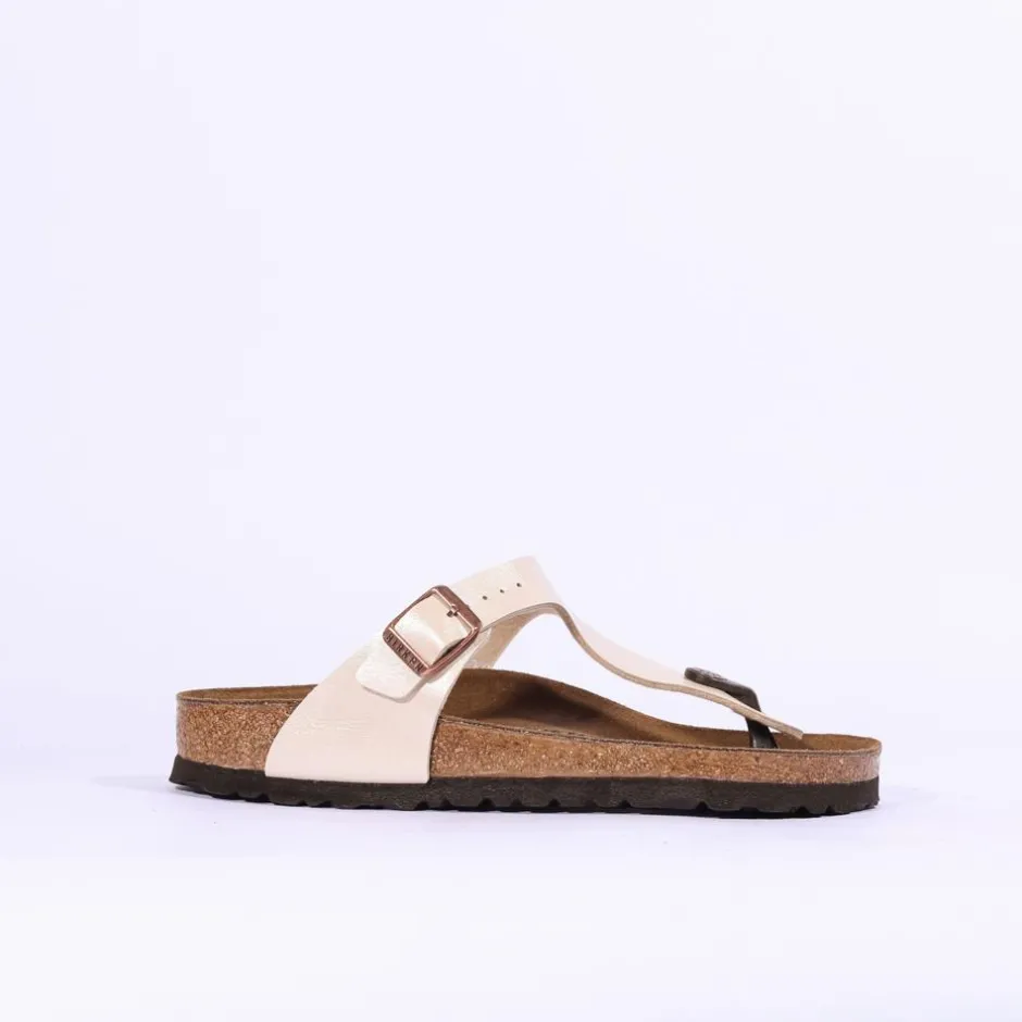 Women Birkenstock Gizeh Birko-Flor - Graceful Pearl White