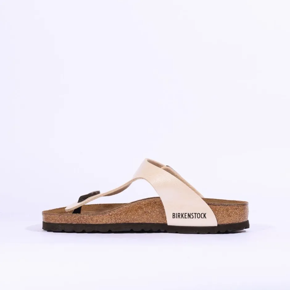 Women Birkenstock Gizeh Birko-Flor - Graceful Pearl White