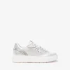 Women NeroGiardini Glitter Heel Laced Trainer - Silver Leather