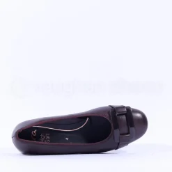 Women Ara Graz Low Heel Buckle Court Shoe - Burgundy Leather