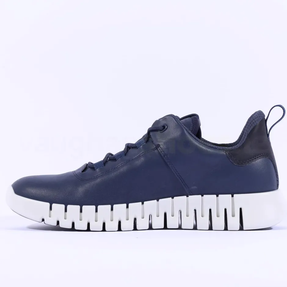 Ecco Men Gruuv Flex Sole Laced Trainer - Navy Leather