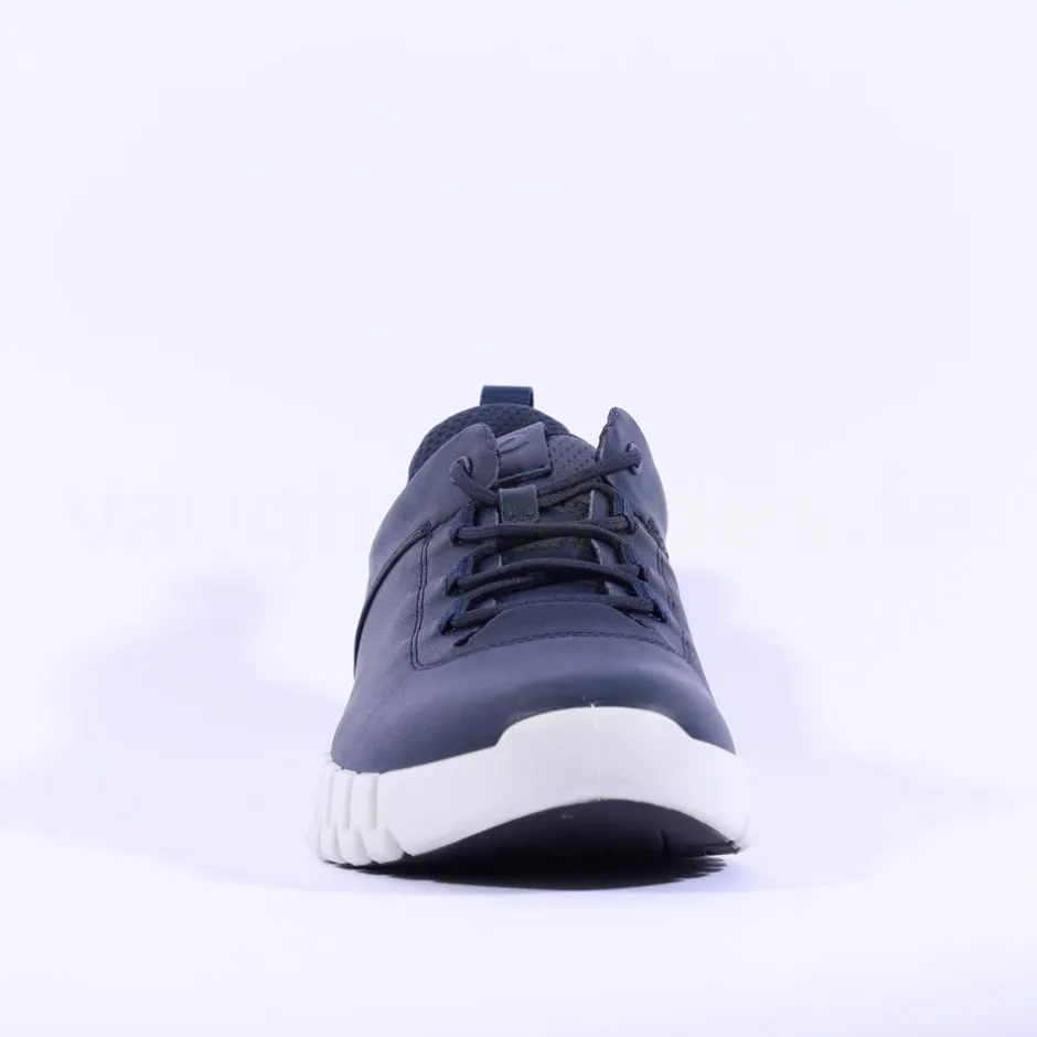 Ecco Men Gruuv Flex Sole Laced Trainer - Navy Leather