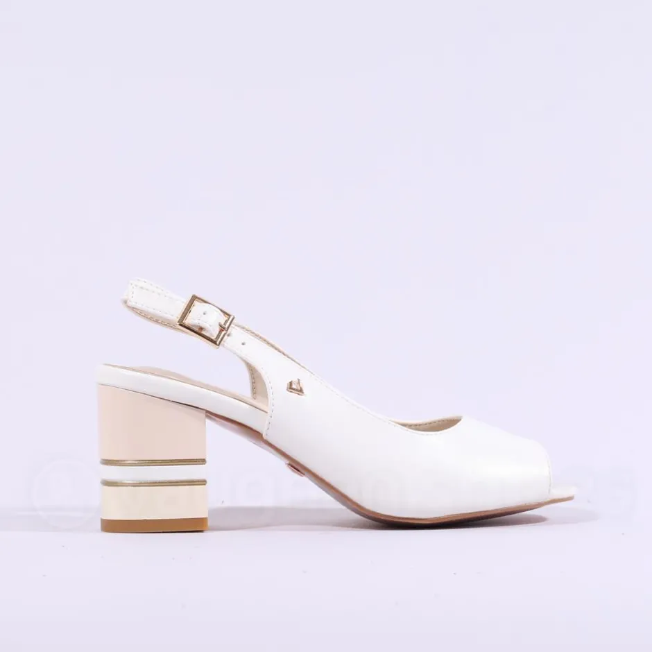 Women Una Healy Guitar Man Peeptoe Slingback - Off White